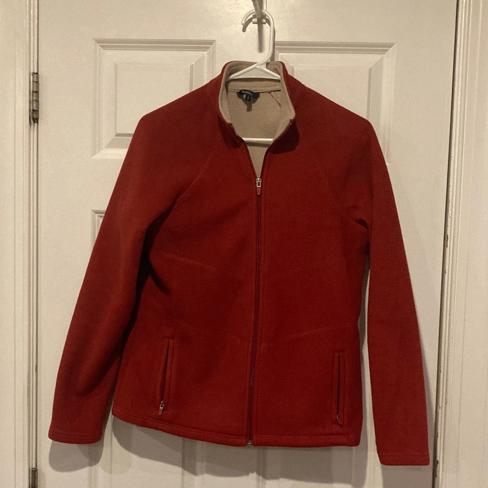 Women's Red Zip-Up Fleece Jacket
